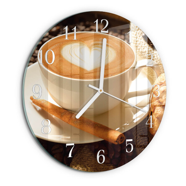 Round wall clock Coffee Heart