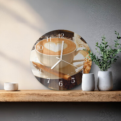 Round wall clock Coffee Heart