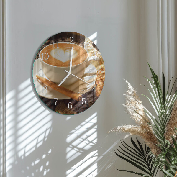 Round wall clock Coffee Heart