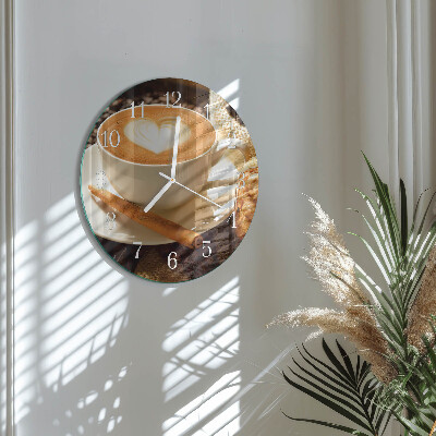 Round wall clock Coffee Heart