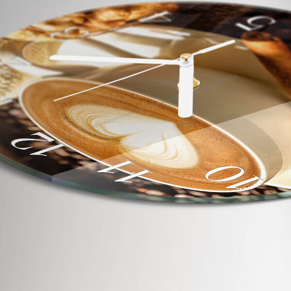 Round wall clock Coffee Heart