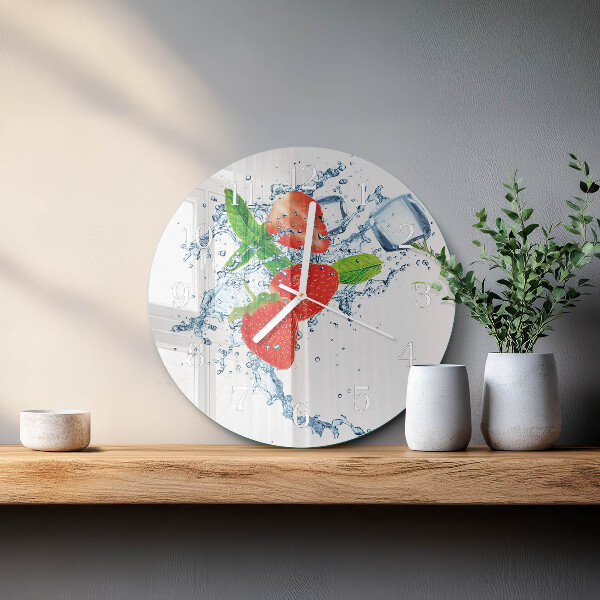 Round wall clock Strawberries