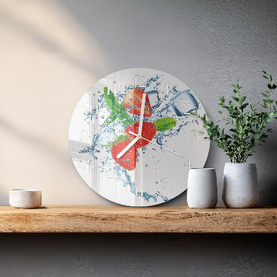 Round wall clock Strawberries