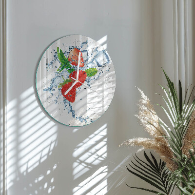 Round wall clock Strawberries