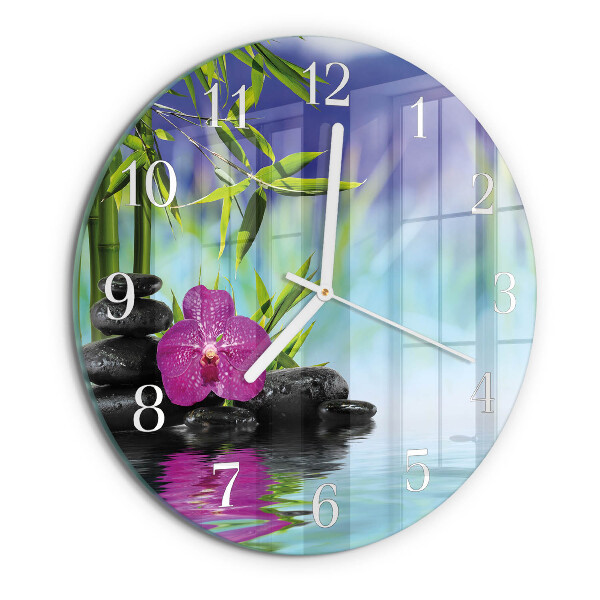 Round wall clock Spa Orchid