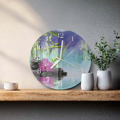 Round wall clock Spa Orchid