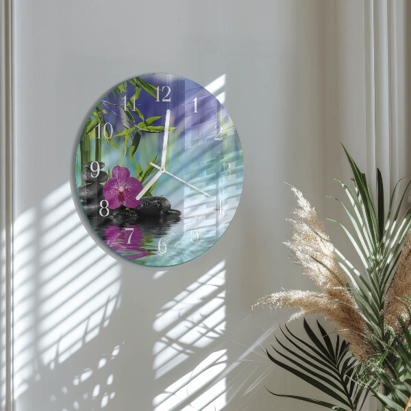 Round wall clock Spa Orchid