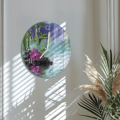 Round wall clock Spa Orchid