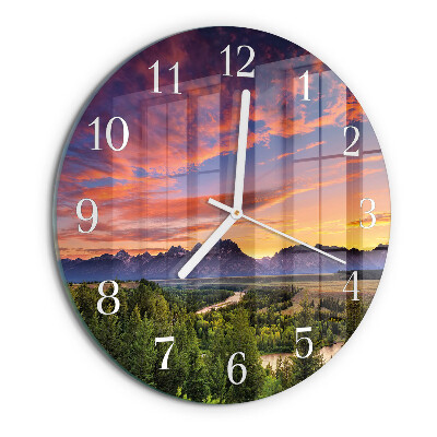 Round wall clock Landscape