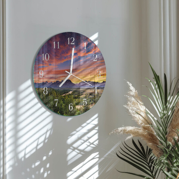 Round wall clock Landscape