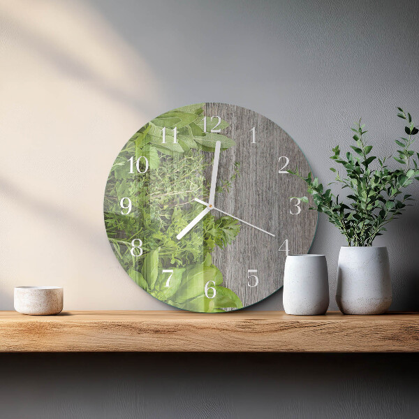Round wall clock Herbs