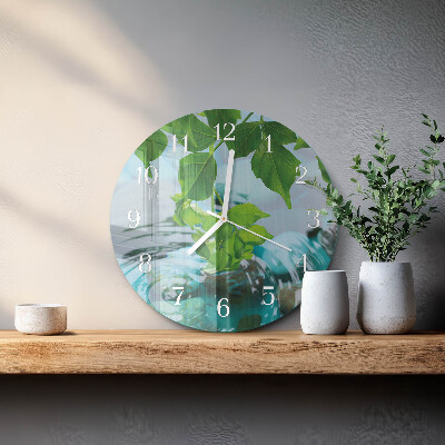 Round wall clock Leaves