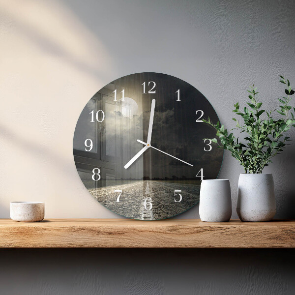 Round wall clock Path of the Moon