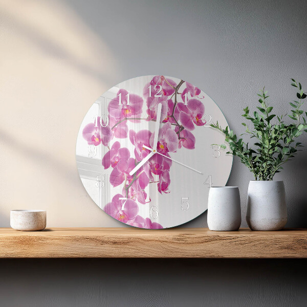 Round wall clock Orchid