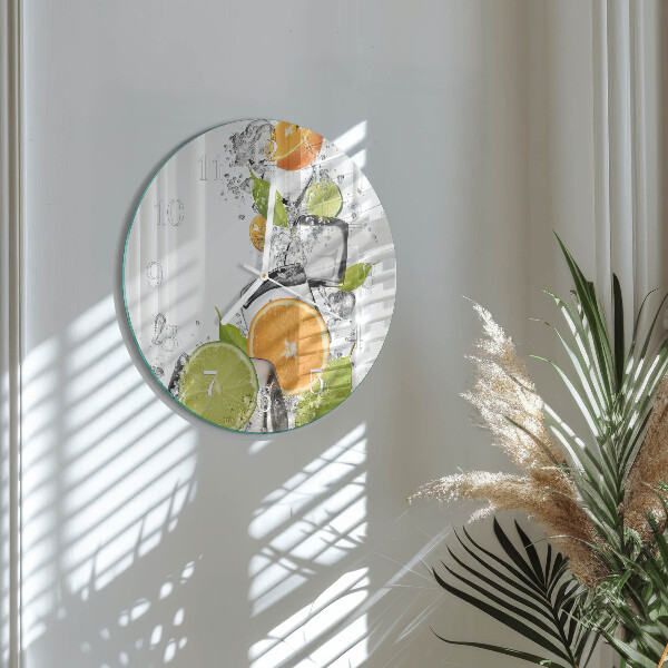 Round wall clock Citrus Fruits