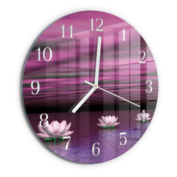 Round wall clock Water Lilies