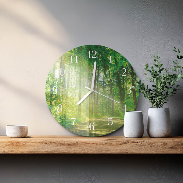Round wall clock Forest Nature