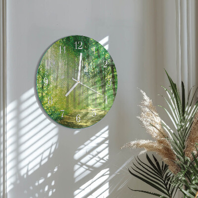 Round wall clock Forest Nature