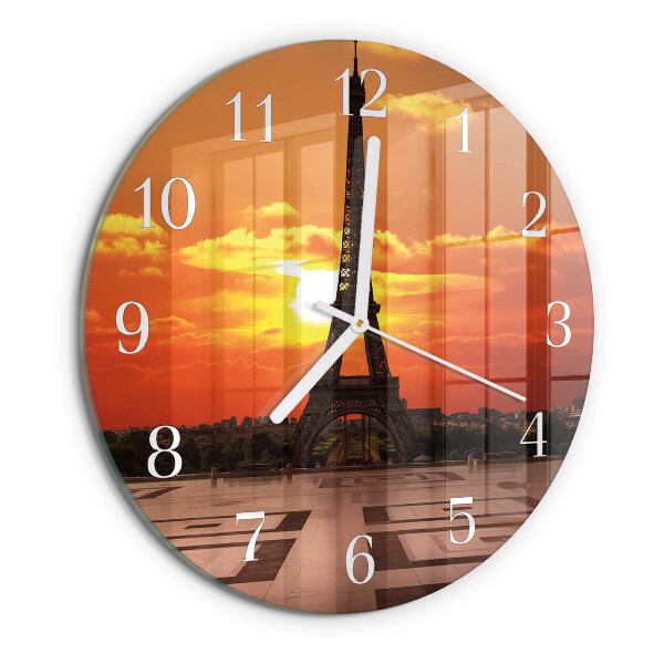 Round wall clock Eiffel Tower