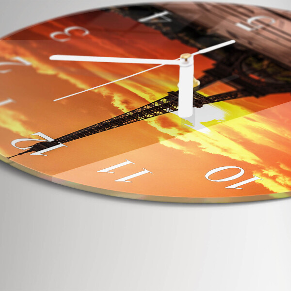 Round wall clock Eiffel Tower