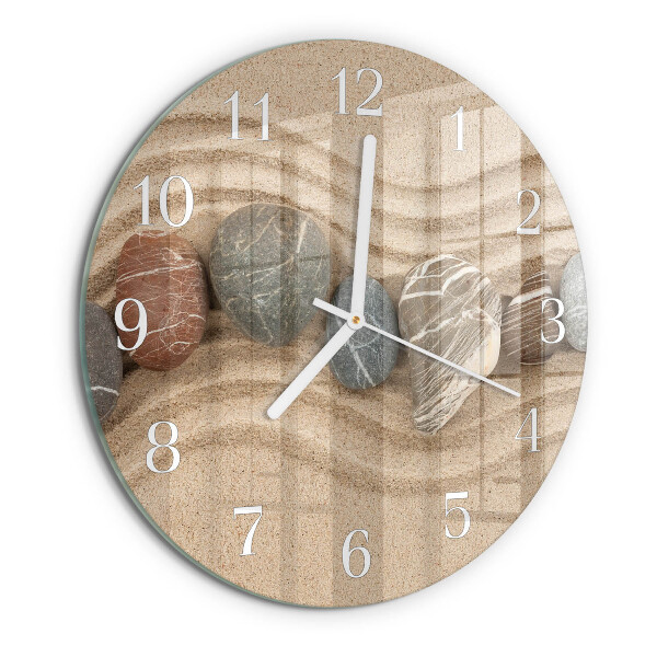 Round wall clock Stones Sand