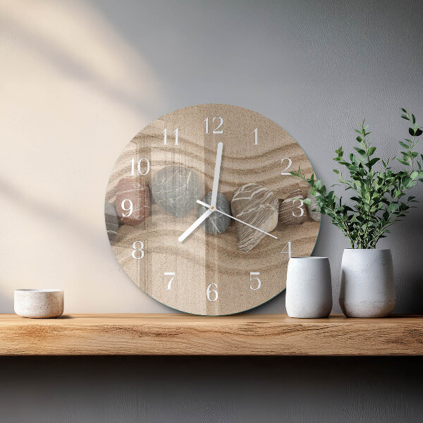 Round wall clock Stones Sand