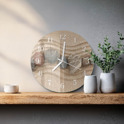 Round wall clock Stones Sand
