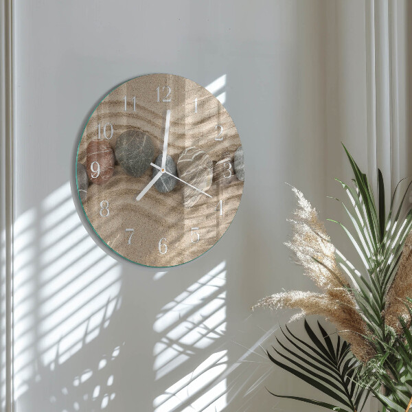 Round wall clock Stones Sand