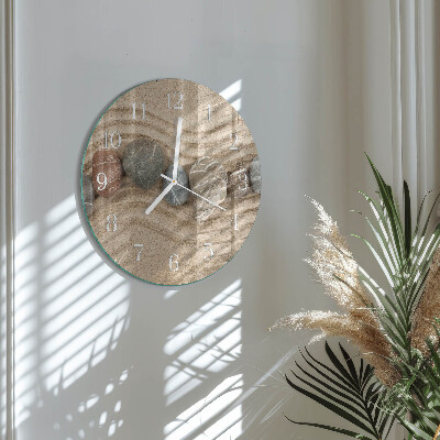 Round wall clock Stones Sand