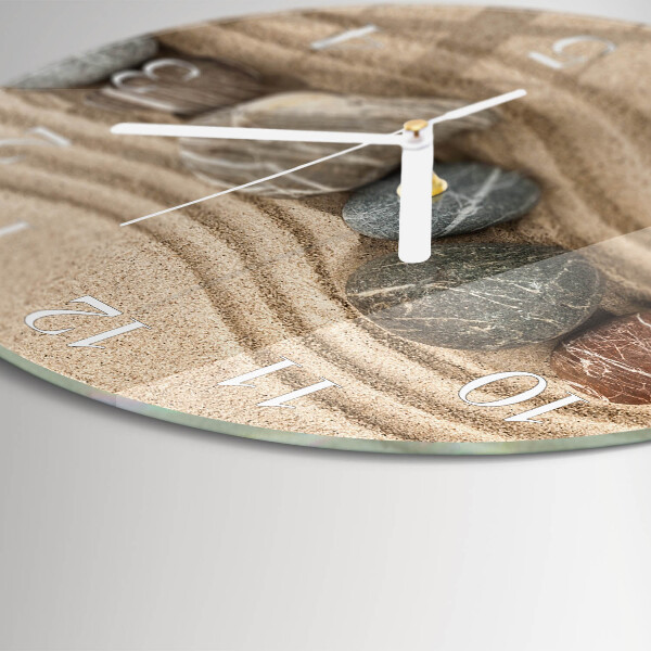 Round wall clock Stones Sand
