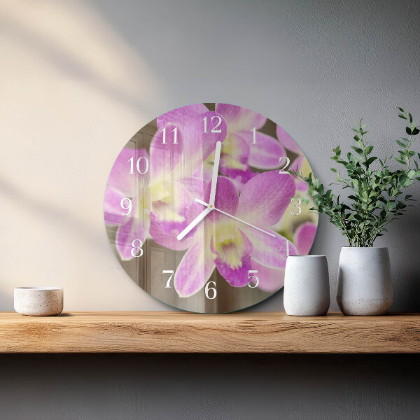 Round wall clock Flowers