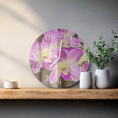 Round wall clock Flowers