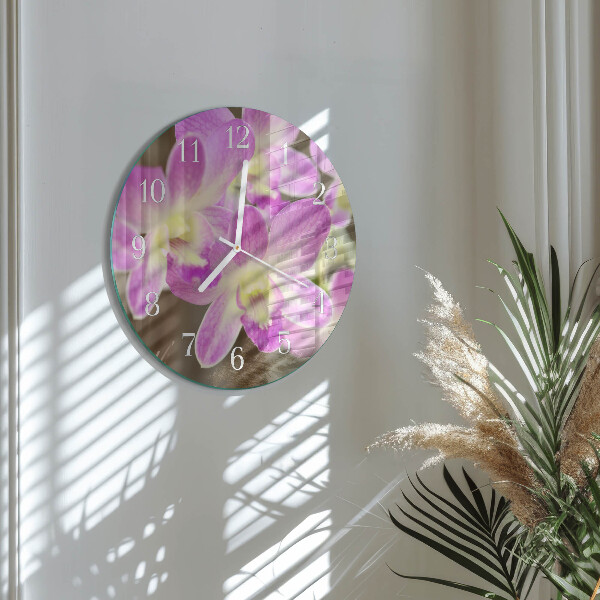 Round wall clock Flowers