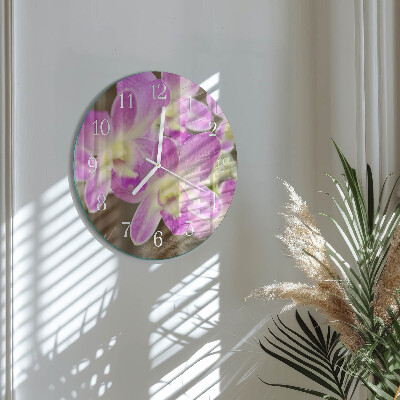 Round wall clock Flowers