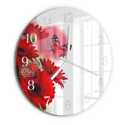 Round wall clock Gerbera