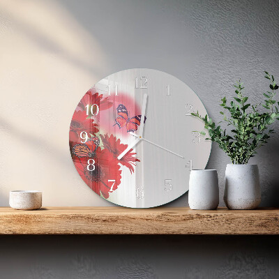 Round wall clock Gerbera