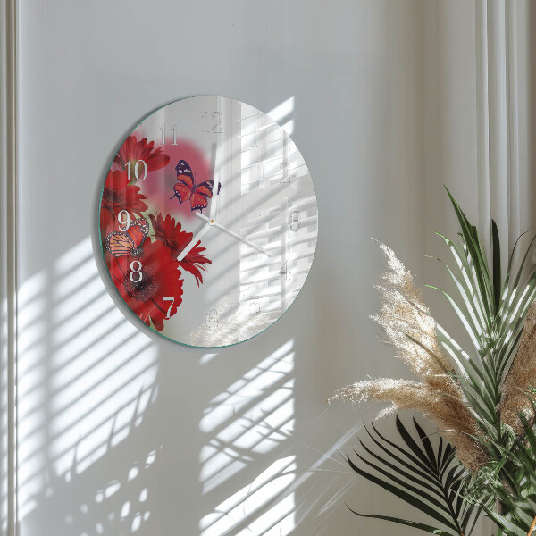 Round wall clock Gerbera
