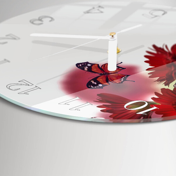 Round wall clock Gerbera