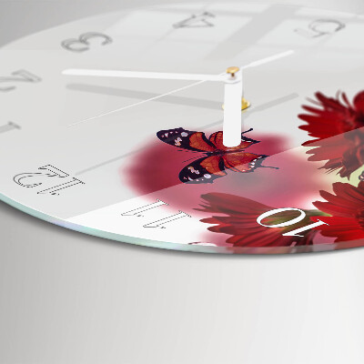 Round wall clock Gerbera
