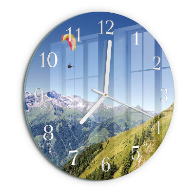 Round wall clock Mountains