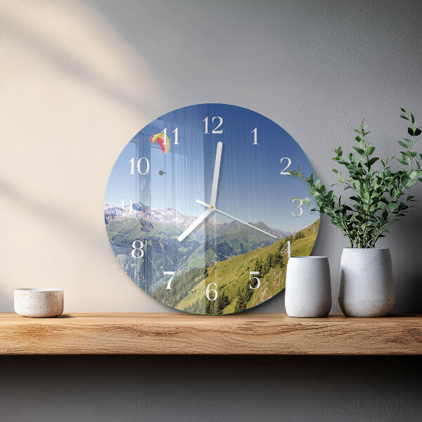 Round wall clock Mountains