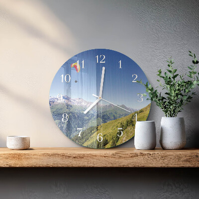 Round wall clock Mountains