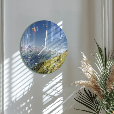Round wall clock Mountains