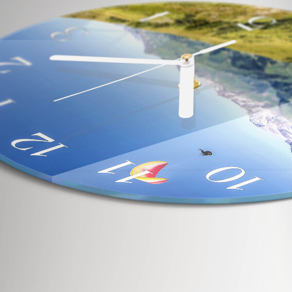 Round wall clock Mountains