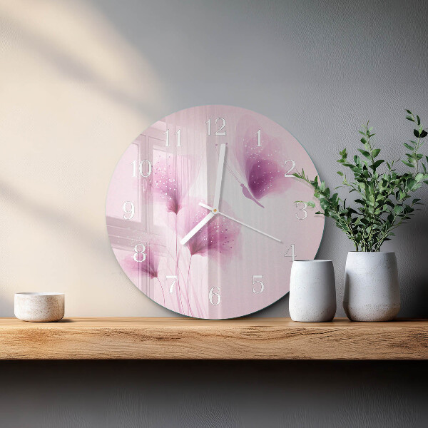 Round wall clock Flowers