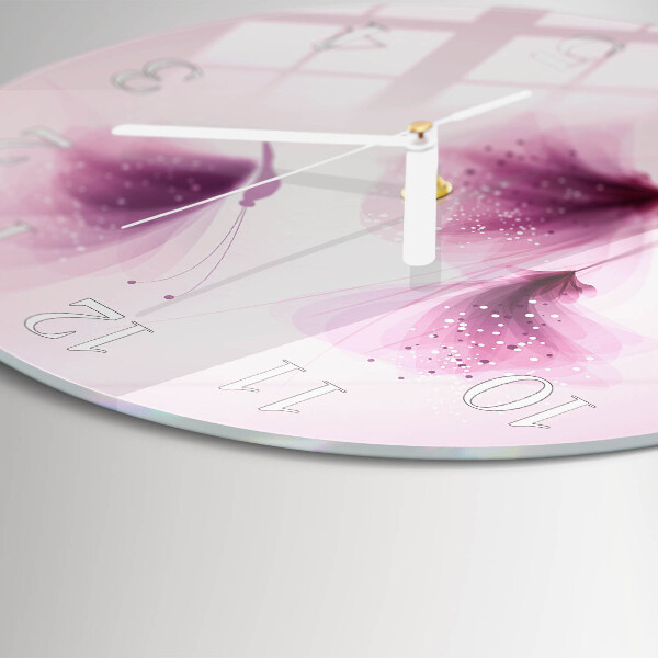 Round wall clock Flowers