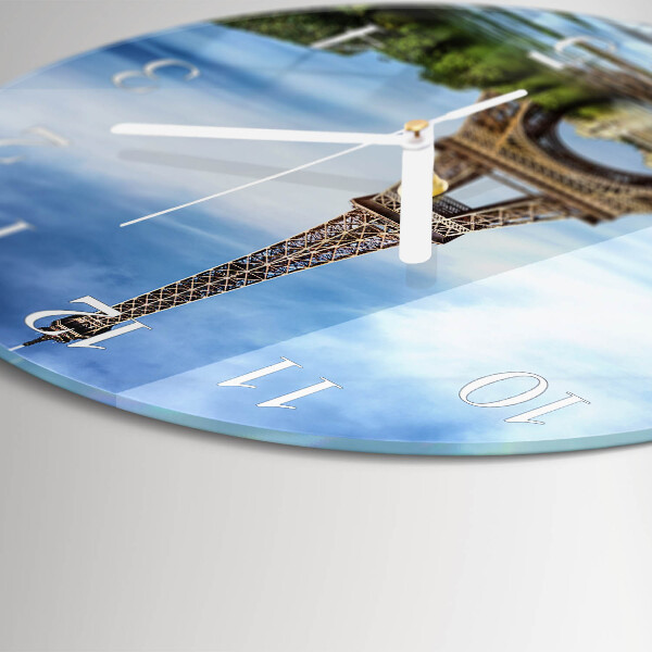 Round wall clock Eiffel Tower