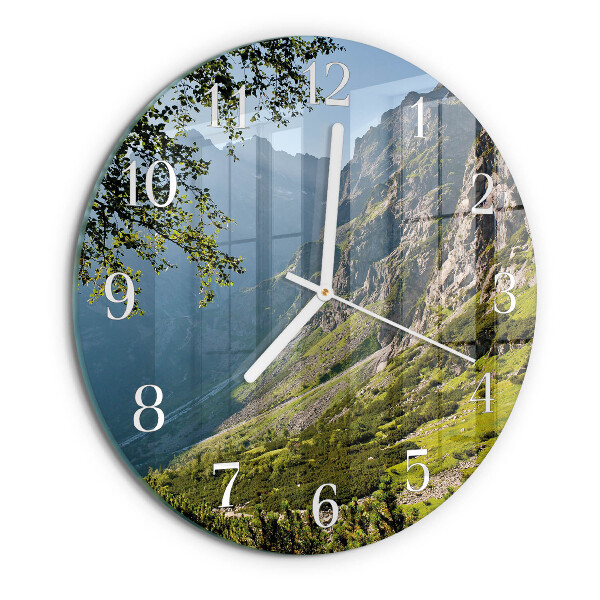Round wall clock Mountains