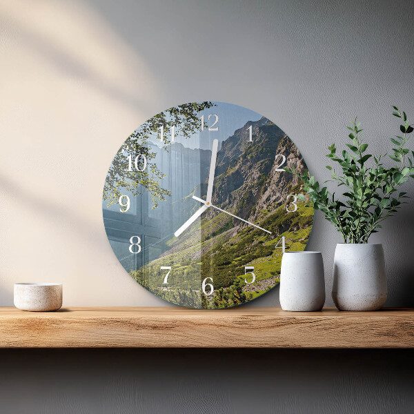 Round wall clock Mountains