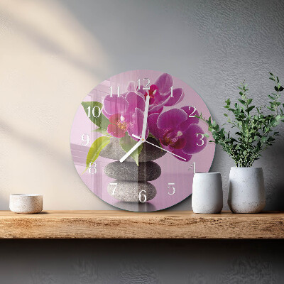 Round wall clock Orchid